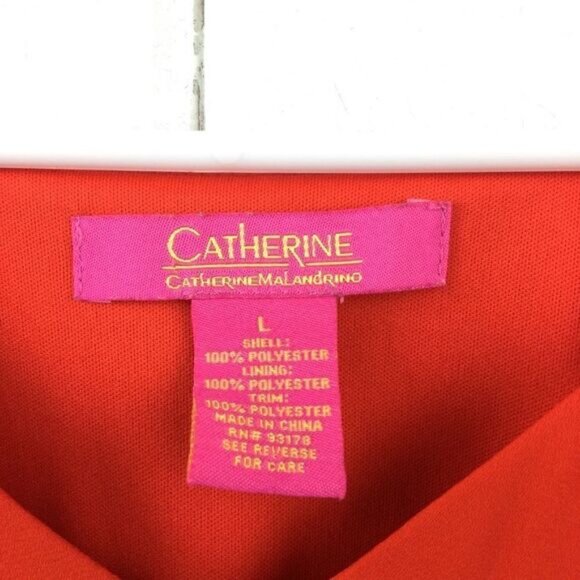 Catherine Malandrino Lagenlook Dress Red V-neck, Size Large - Picture 2 of 10